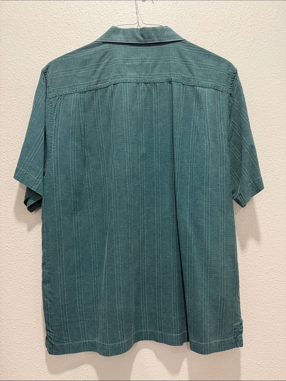 Tommy Bahama 100% Silk Teal Green Floral-Pattern Short Sleeve Camp Shirt - Picture 3 of 5